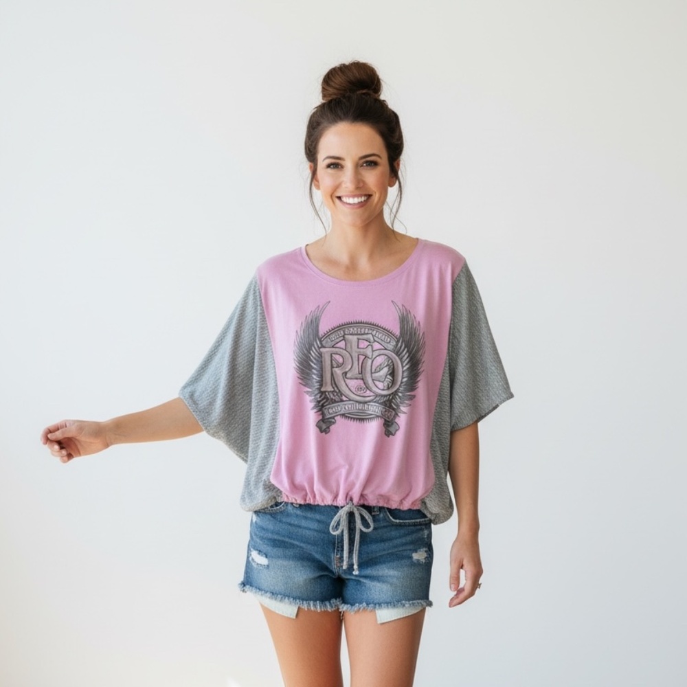 Upcycled REO Speedwagon T-Shirt.  One of a Kind.